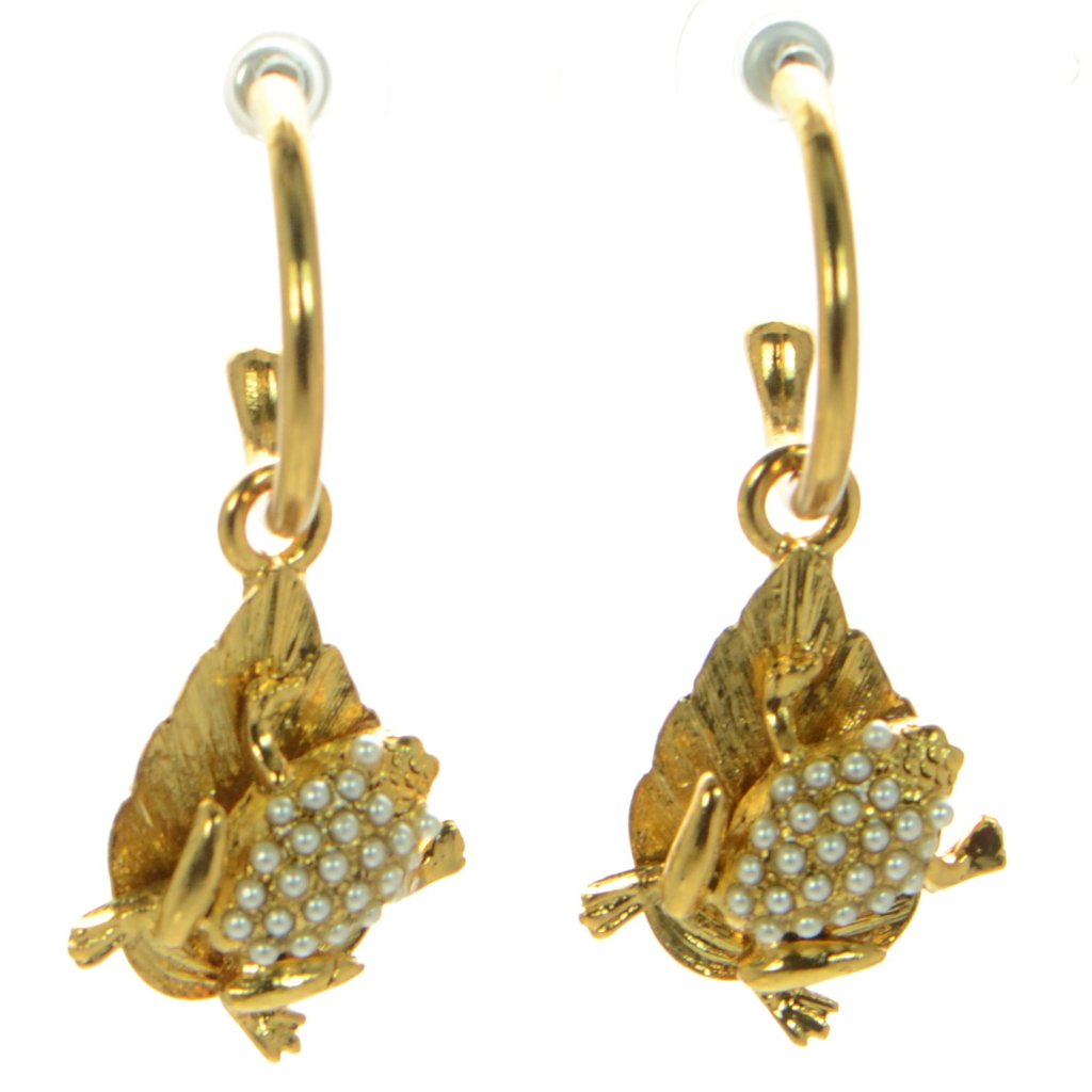 Jennifer Behr Frog On Leaf Hoop Earrings 150$